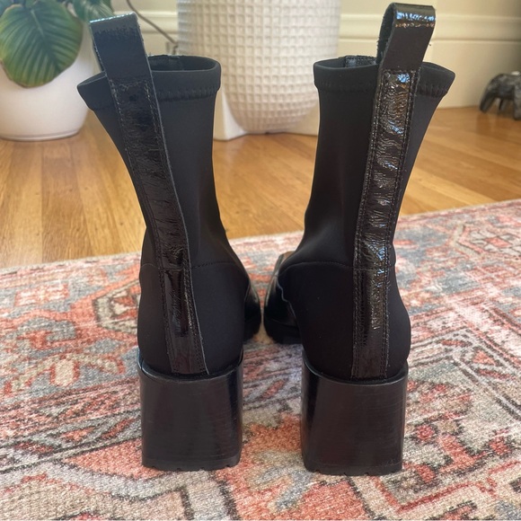 ASOS DESIGN remix premium leather sock boots in black - Picture 2 of 6